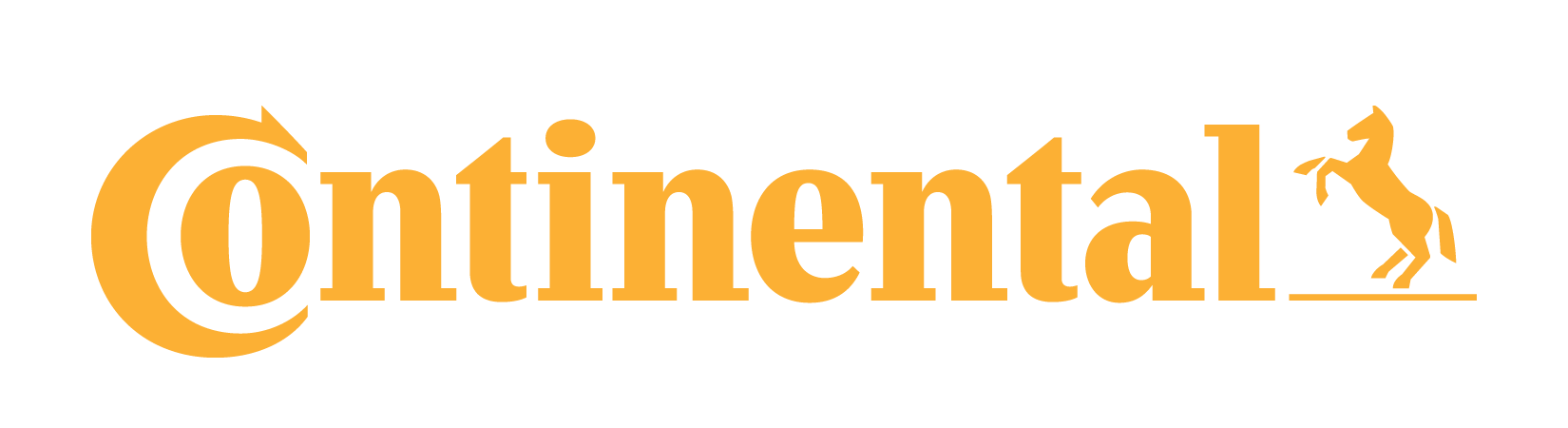 The gold Continental logo featuring the brand name in a serif font and a rearing horse icon.