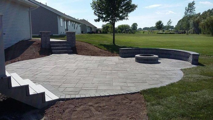 Empty Backyard with Firepit — Menasha, WI — Vargas Brothers LLC