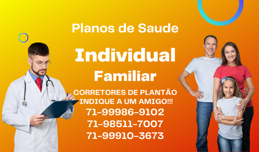 Plano de Saúde Individual ou Familiar
Hapvida Intermedica para pessoa fisica