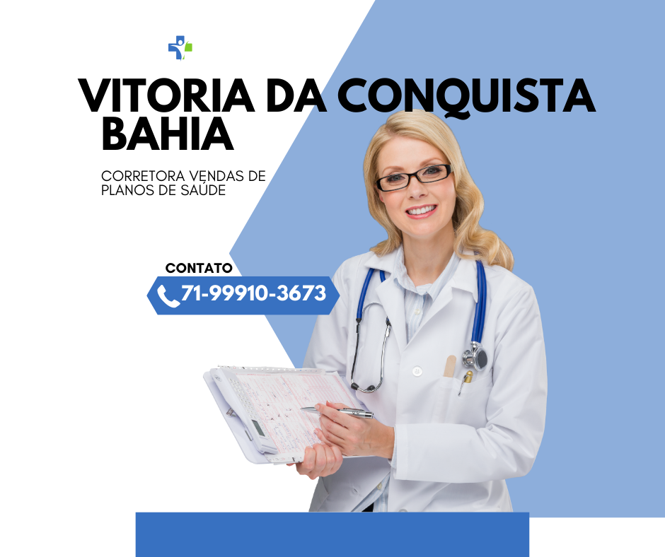 Um anúncio de seguro de saúde em Vitória da Conquista, Bahia, número de telefone.
