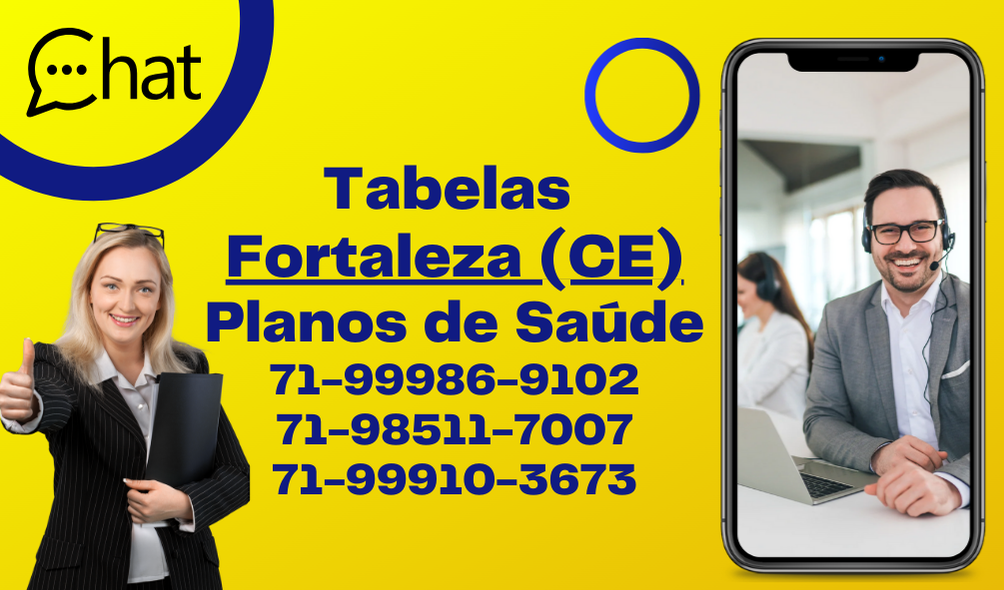 Anúncio de seguro saúde em Fortaleza, Brasil.Números de telefone