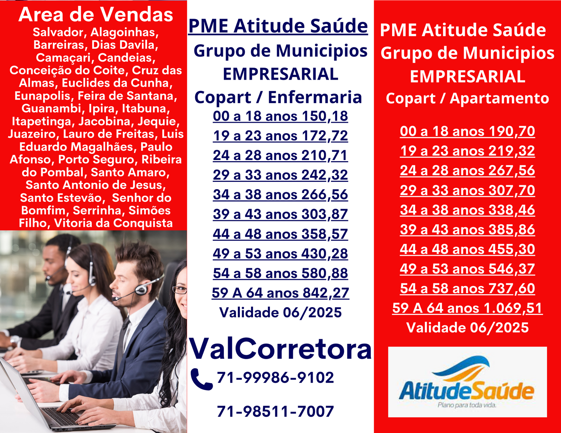tabela de preços atitude saude