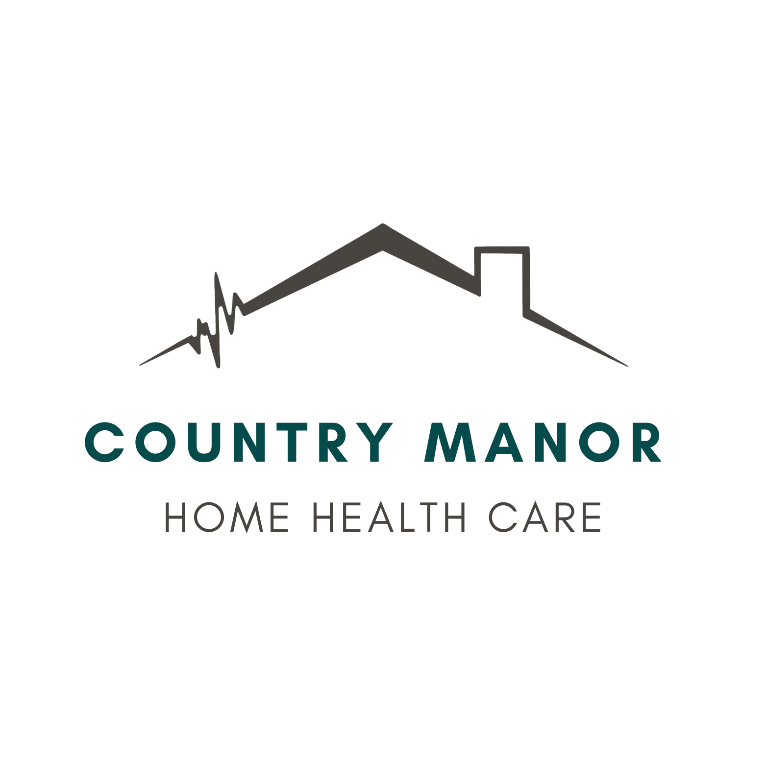 A logo for a home health care company called country manor home health care.