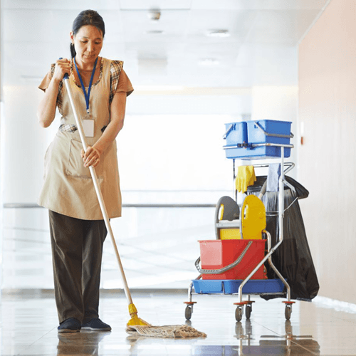 office cleaning with equipment