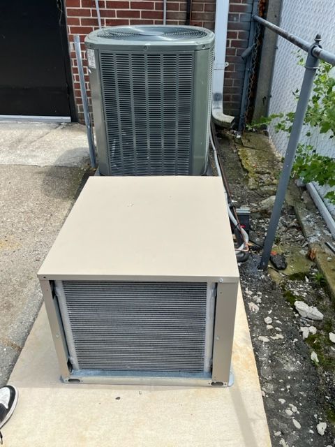New refrigeration unit installed outside