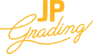 Gold logo for JP Grading with 