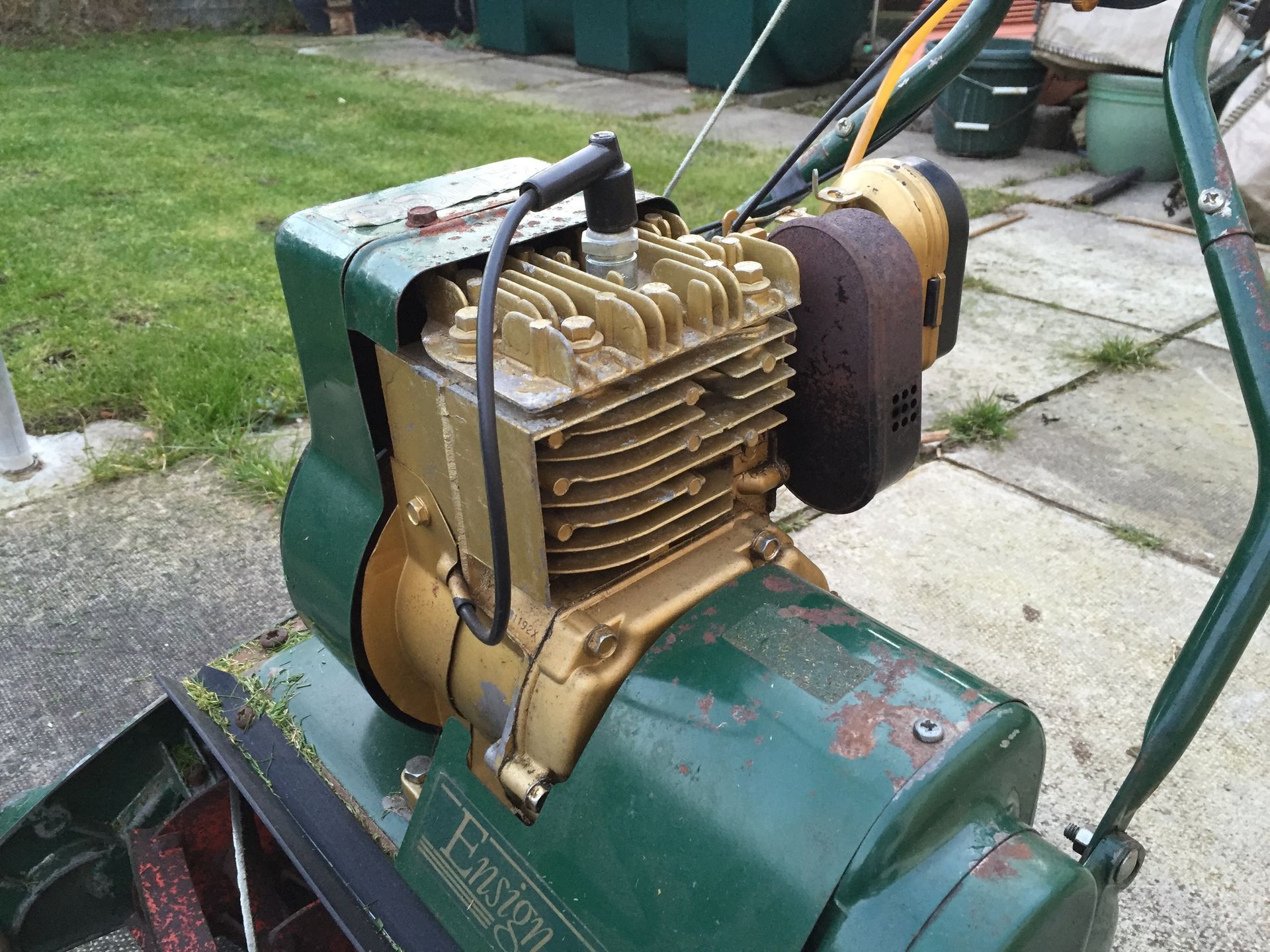 A Tecumseh petrol engine, fitted to an ATCO Ensign lawnmower.