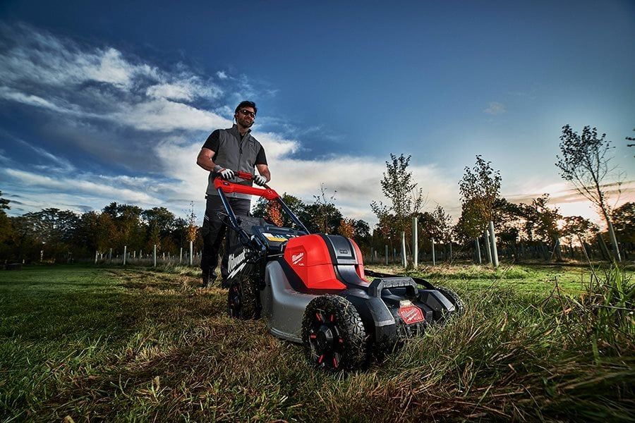 Photograph of Milwaukee M18 FUEL Self-Propelled 46cm Battery Electric Cordless Mower.