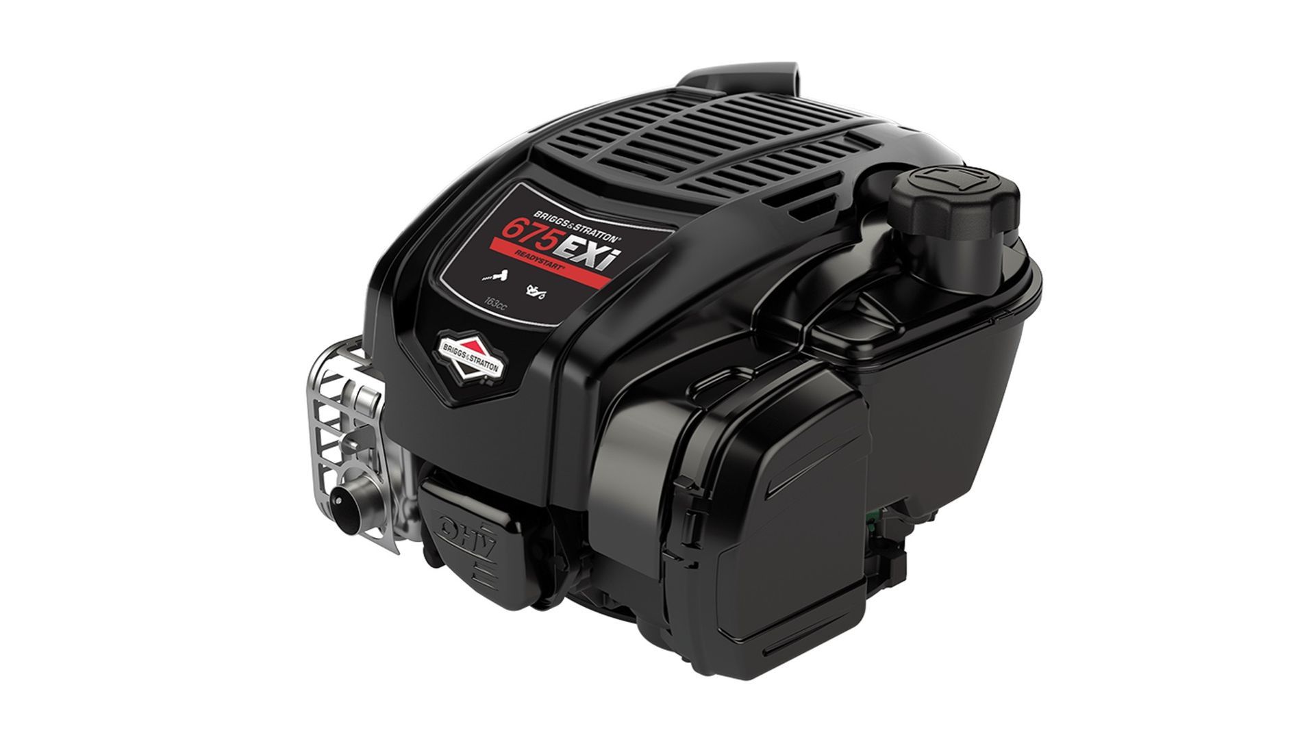Photograph of a Briggs & Stratton 675EXi petrol engine against a white background.