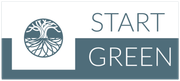 Logo with a tree design and the words "START GREEN".