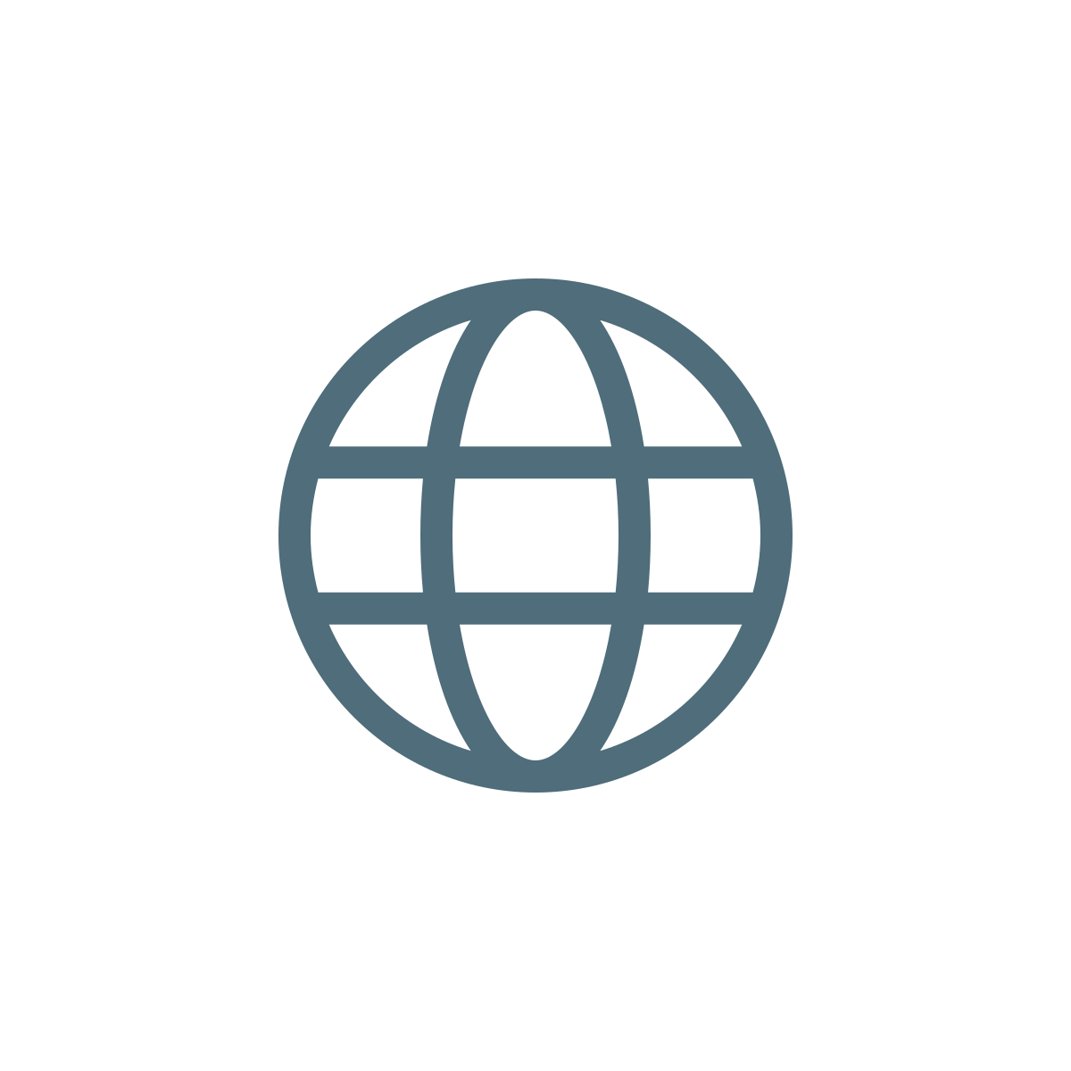 Globe icon with horizontal and vertical lines.
