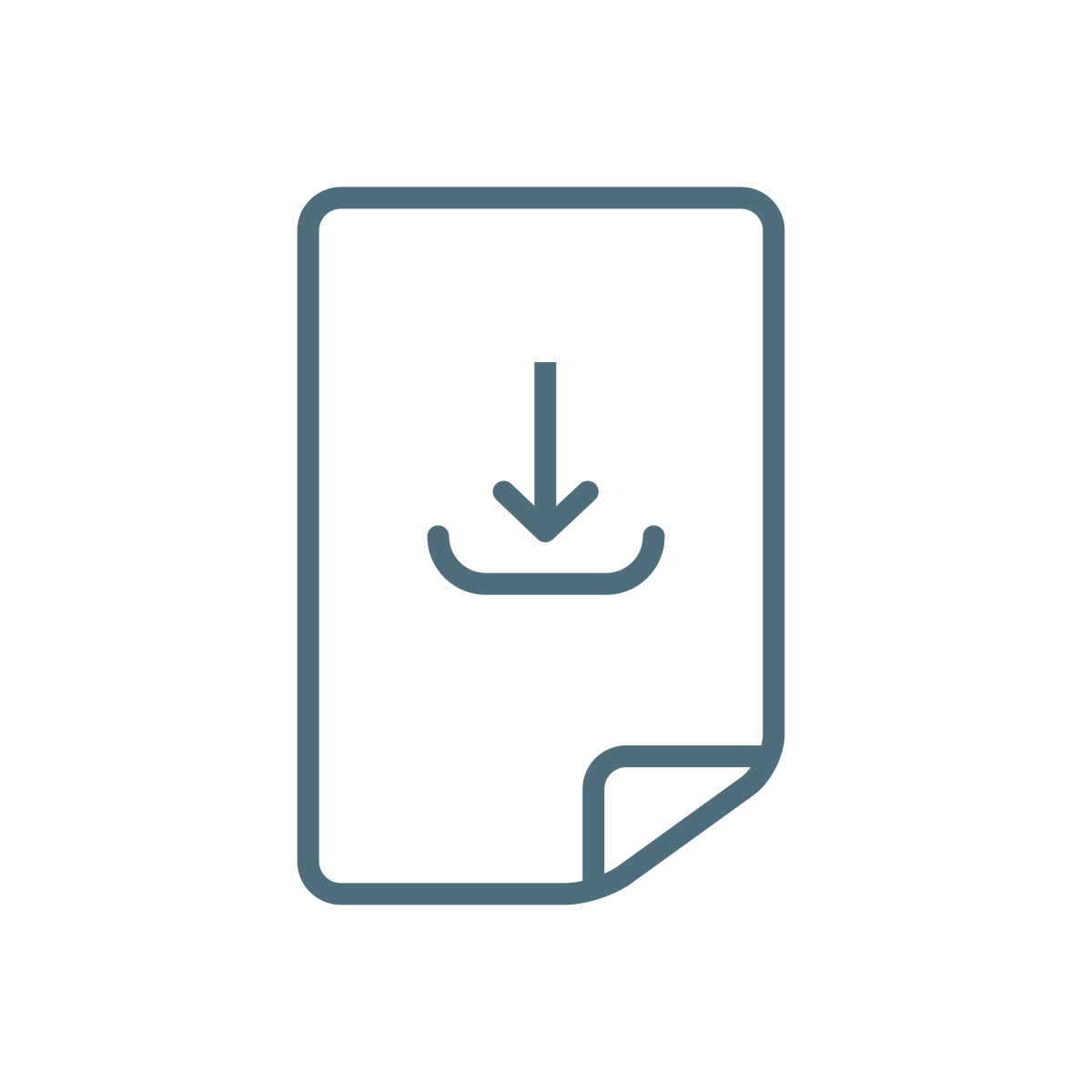 Document with downward arrow, indicating a download.