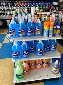 Windsheld Cleaner Products shelf | Stuart's Hometown Auto
