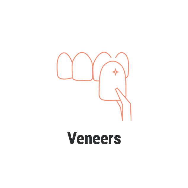 teeth with a veneer icon