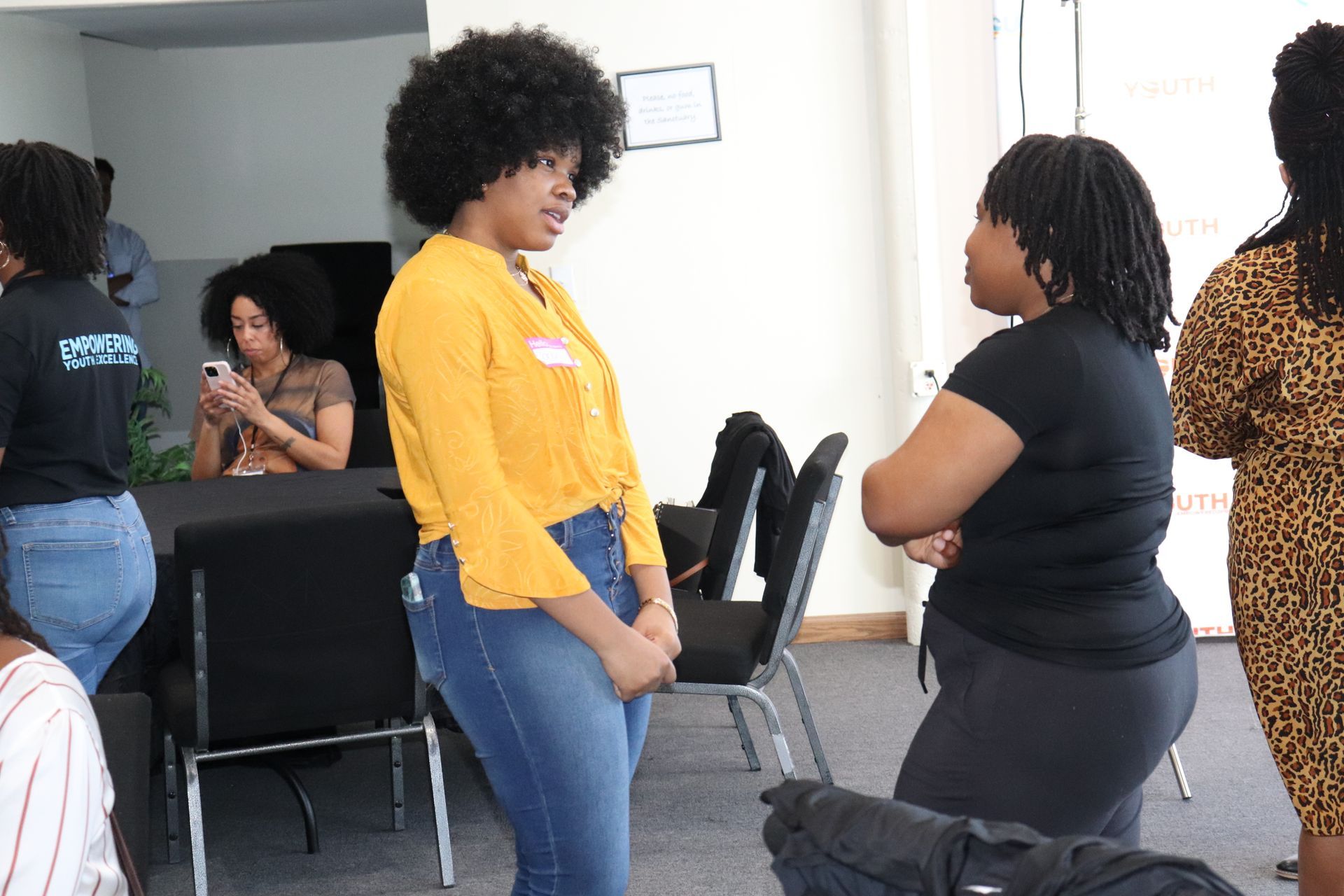 Two women having a conversation