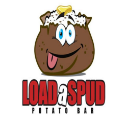 A logo for load a spud potato bar