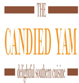 A logo for the candied yam delightful southern cuisine
