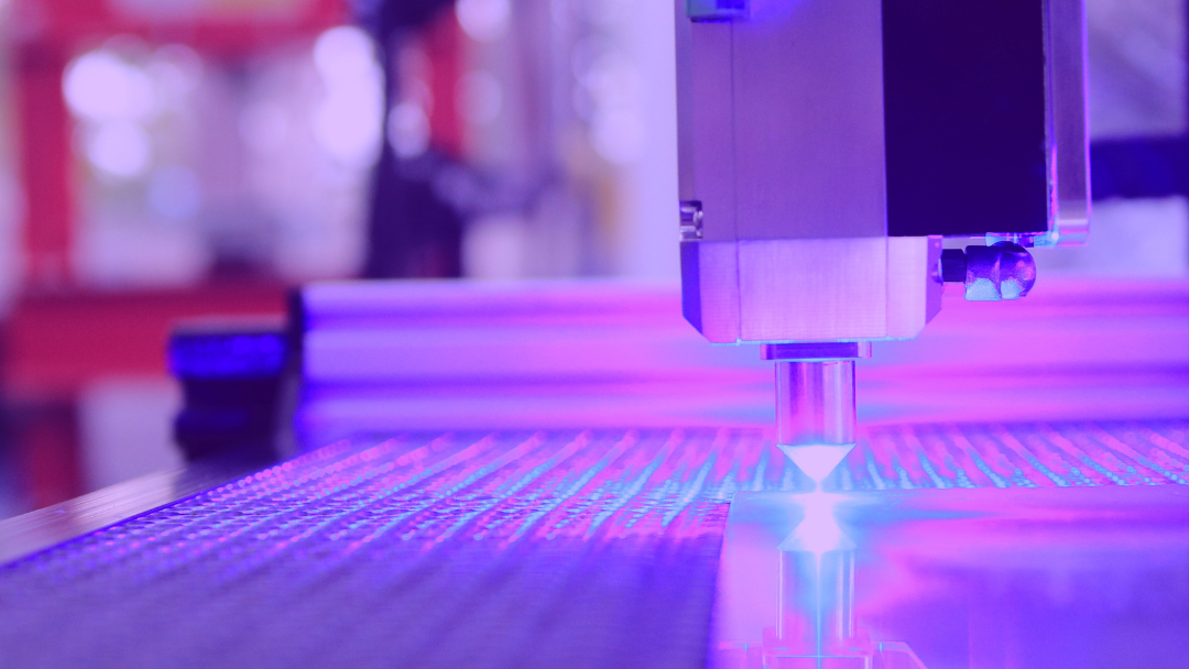 A close up of a machine with purple lights on it.
