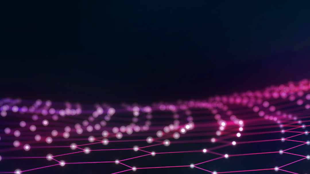 A purple and blue background with a lot of dots and lines