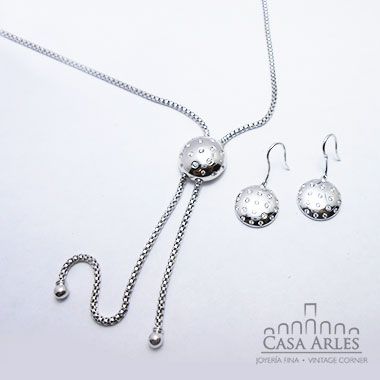 Juego de joyería oro blanco