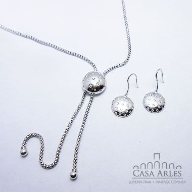 Juego de joyería oro blanco