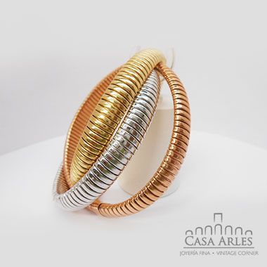 Pulsera de oro blanco y amarillo