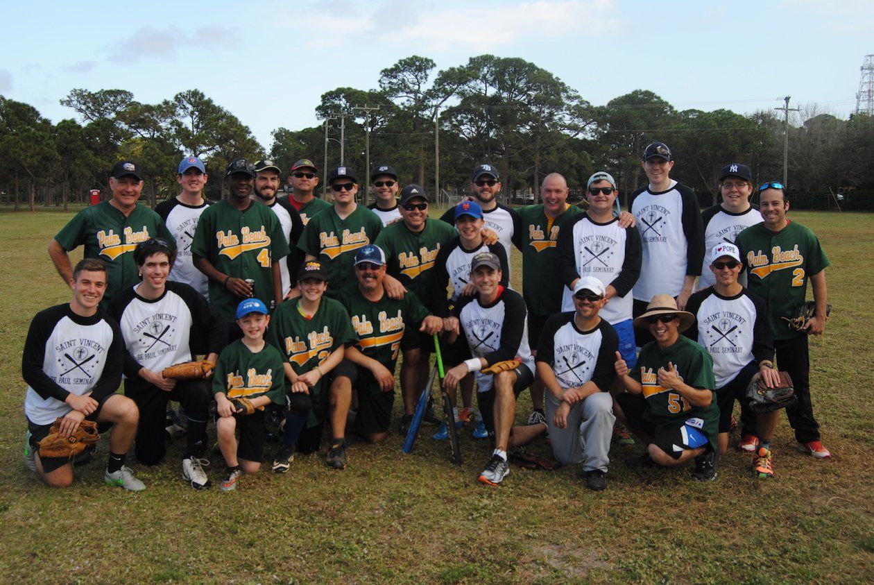 Seminarians of St. Vincent de Paul Regional Seminary hosted some deputies from the Palm Beach Sheriff's Office for a game of softball