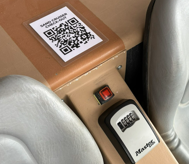 A master lock with a qr code on it