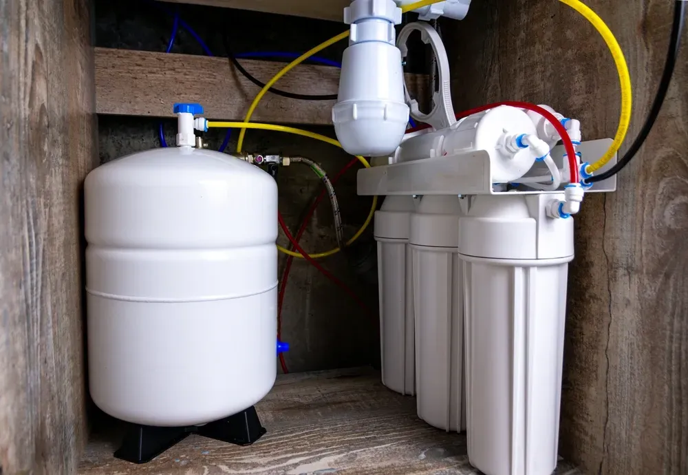 Water Filtration System With White Tanks and Tubes — Vantage Plumbing and Drainage In Pacific Pines, QLD