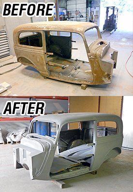 Before And After Sanding Of A Car — Arlington, WA — JB Sandblasters Inc.