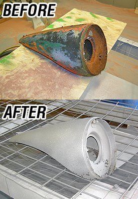 Before And After Sanding Of A Car Part — Arlington, WA — JB Sandblasters Inc.