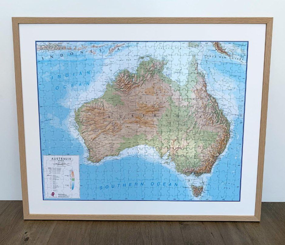 A Map of Australia Is Framed in A Wooden Frame — Framing Alternative in Gosford, NSW