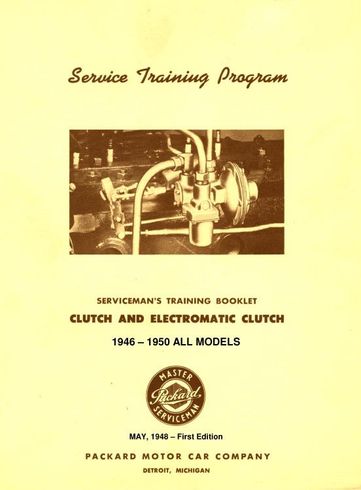 Cover of a Packard service training booklet: 