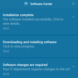 A screenshot of a software center window that says installation complete