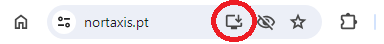 Na barra do seu browser, clique no icon instalar/guardar/salvar.
