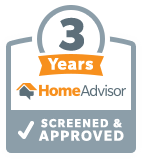 A logo for a home advisor that is screened and approved.