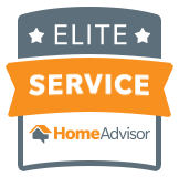 A logo for an elite service home advisor.