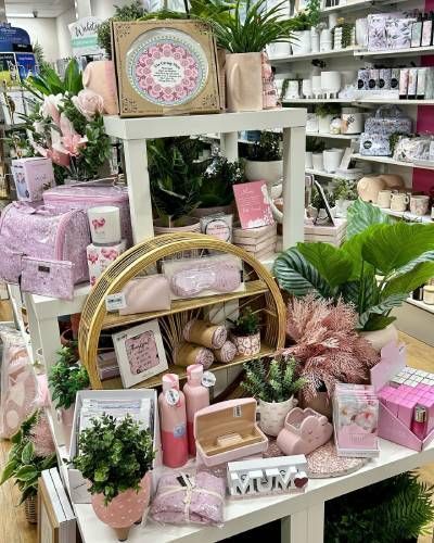 gifts in open cabinets