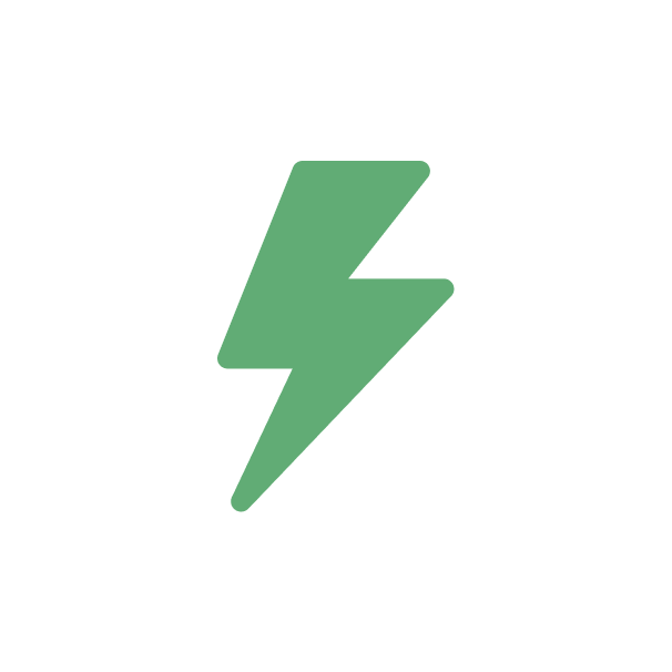 Icono de rayo verde.