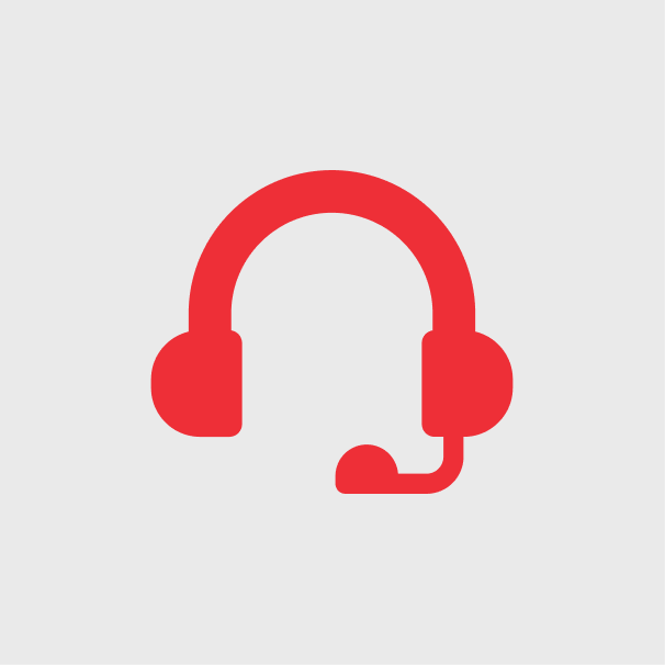 Ícono de auriculares de color rojo, probablemente para asistencia o soporte al cliente.
