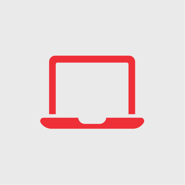 Icono de computadora portátil roja.