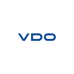 Logotipo de VDO en azul, con letras sans-serif, sobre fondo blanco.