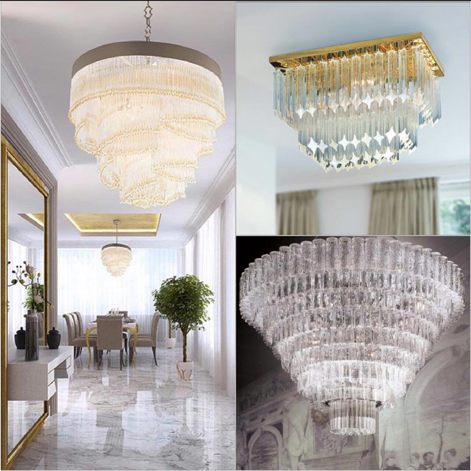 lampadari da hotel e grandi spazi