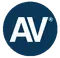 The av logo is in a blue circle on a white background.