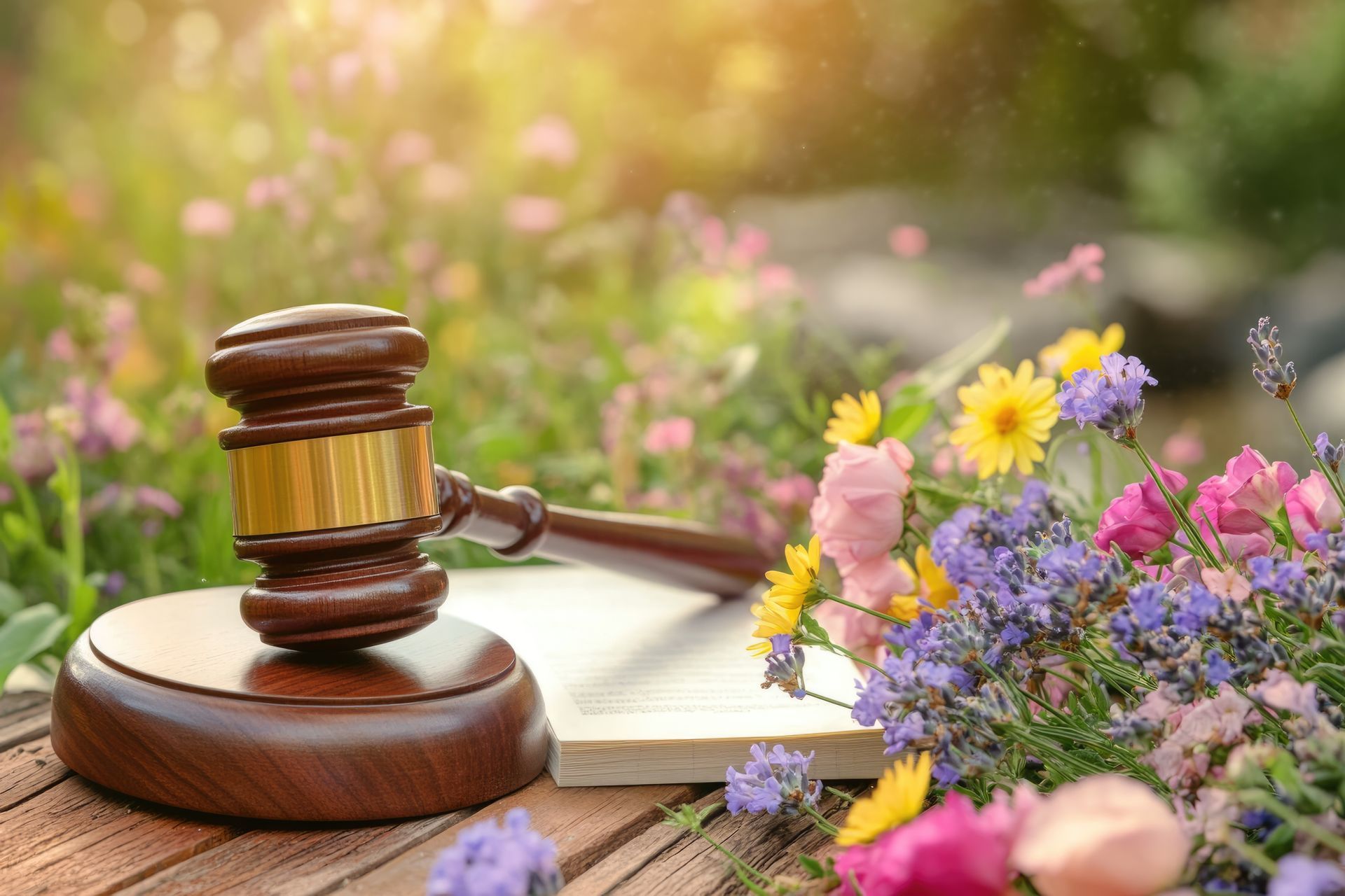 An empty courtroom with a judge 's bench and chairs.