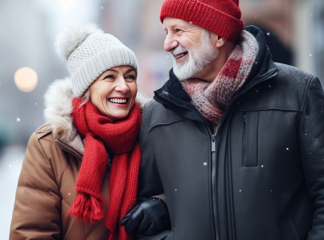 A man and a woman are holding keys to their new home.
