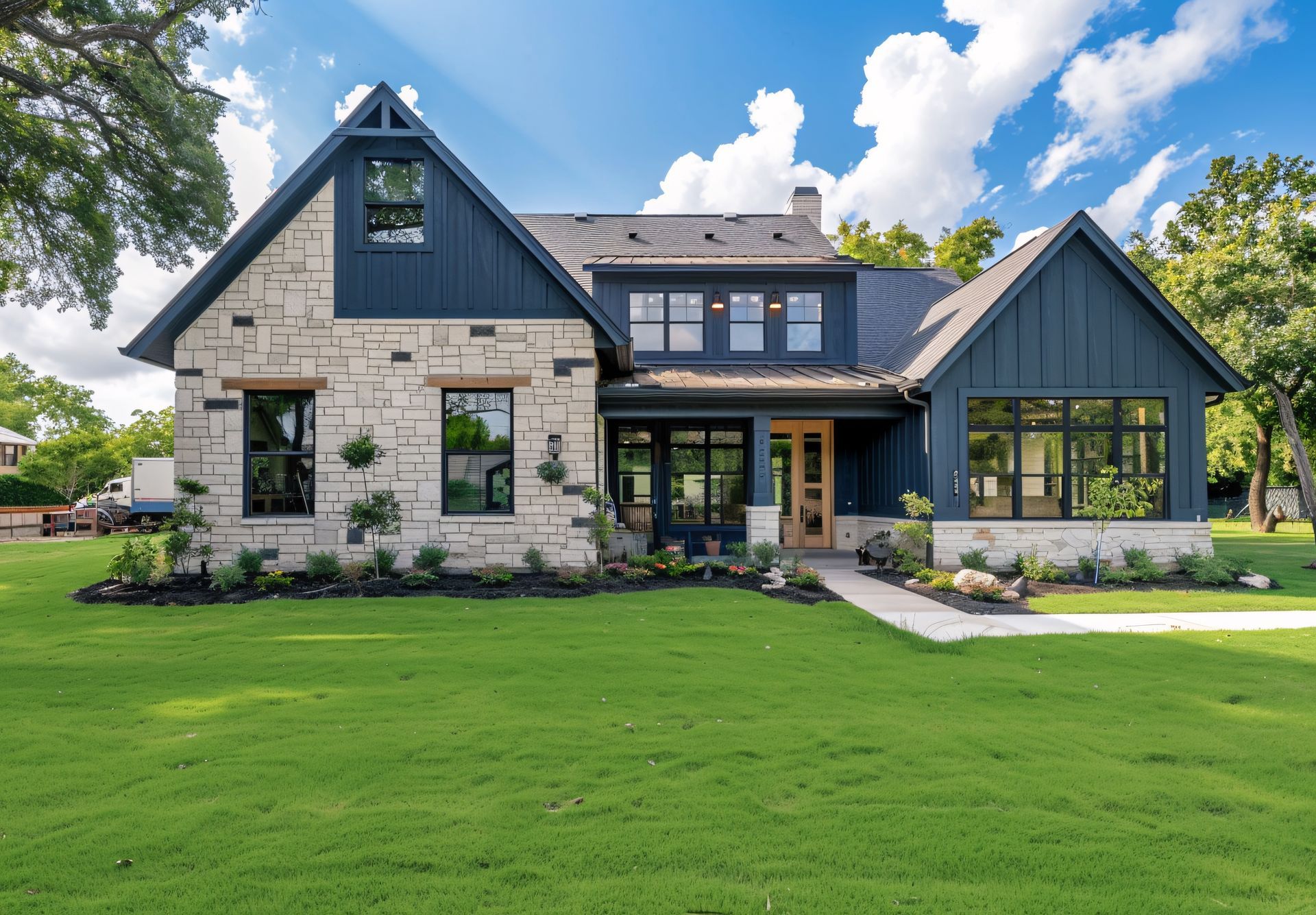 Stock photo representing blue home of potential client of bob leonard law group. 