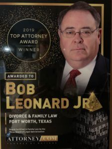 Bob Leonard Jr  Awarded Top Family Law Attorney