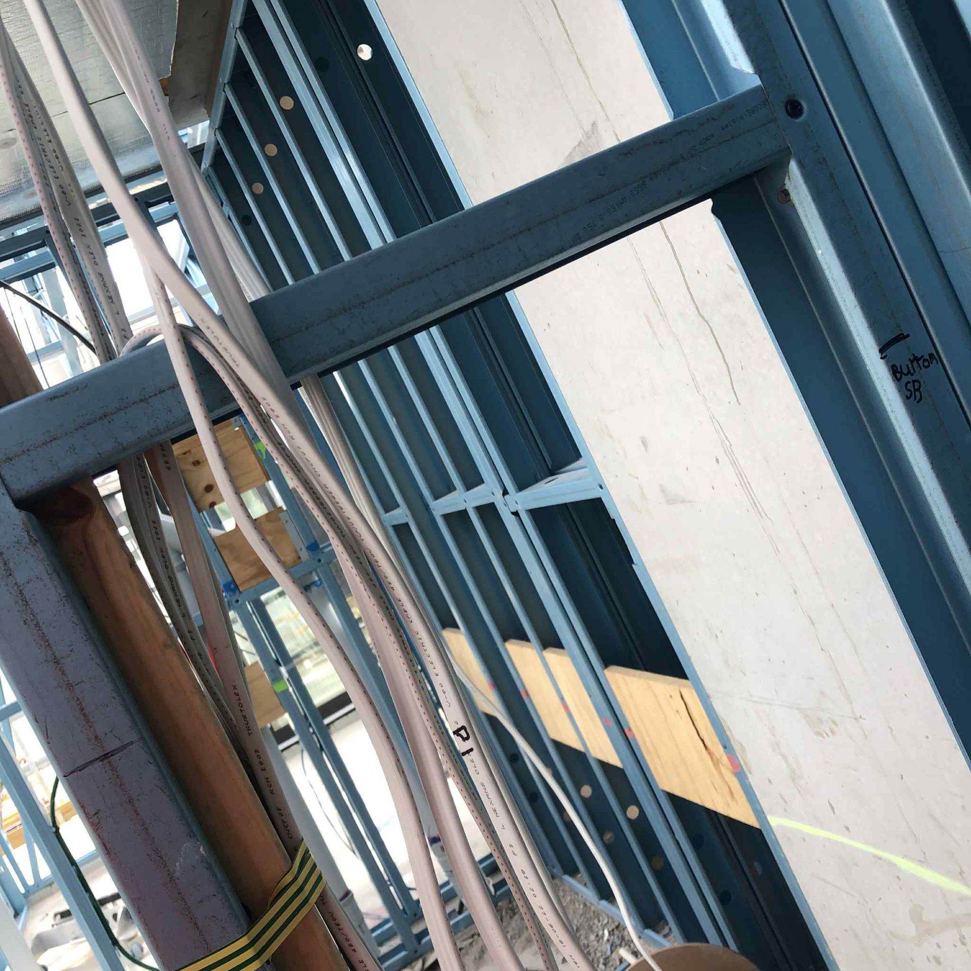 Cables getting installed for a project