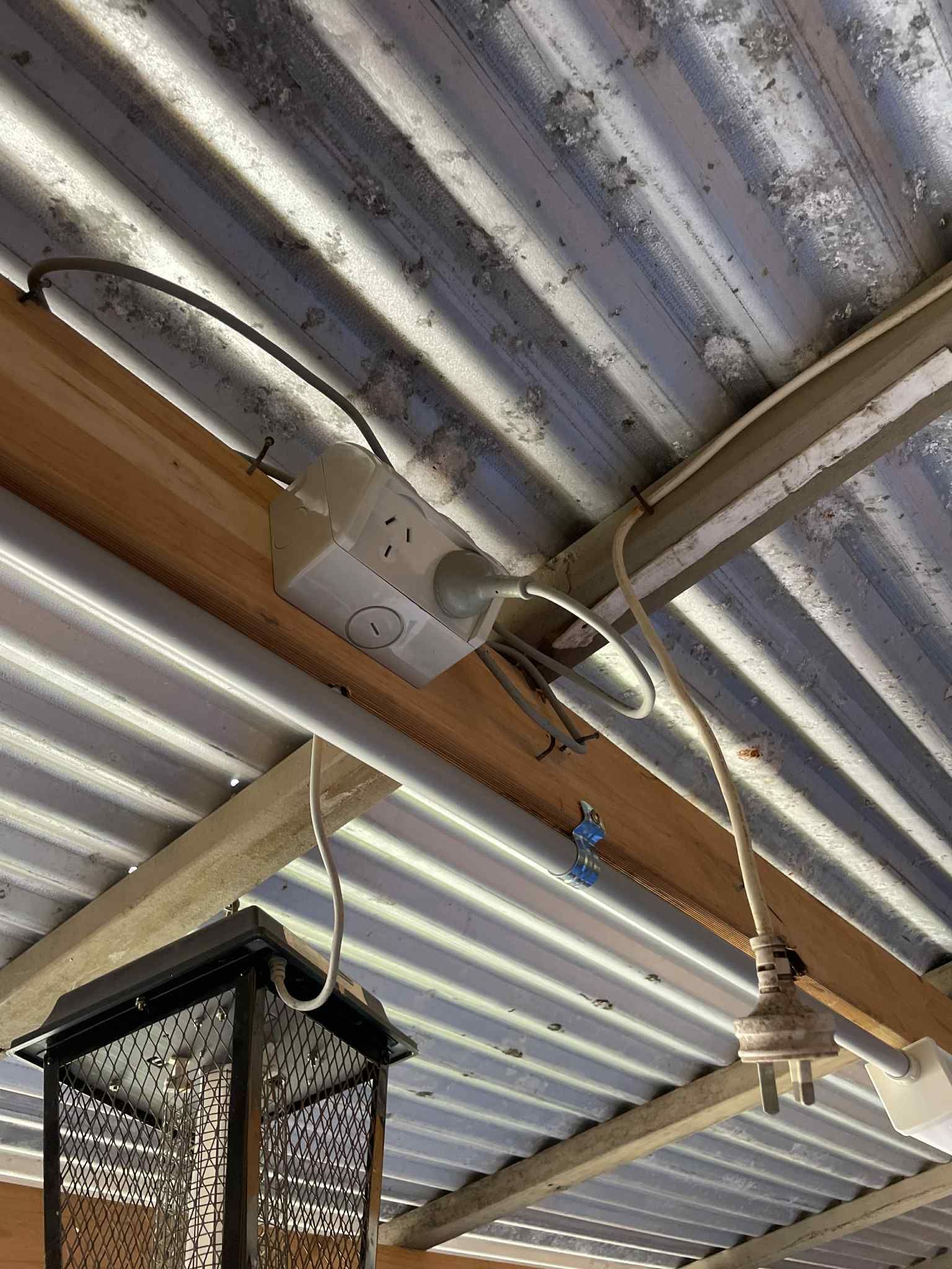 Garage LED floodlight fitted on outer wall, Domestic electrical work Hampton